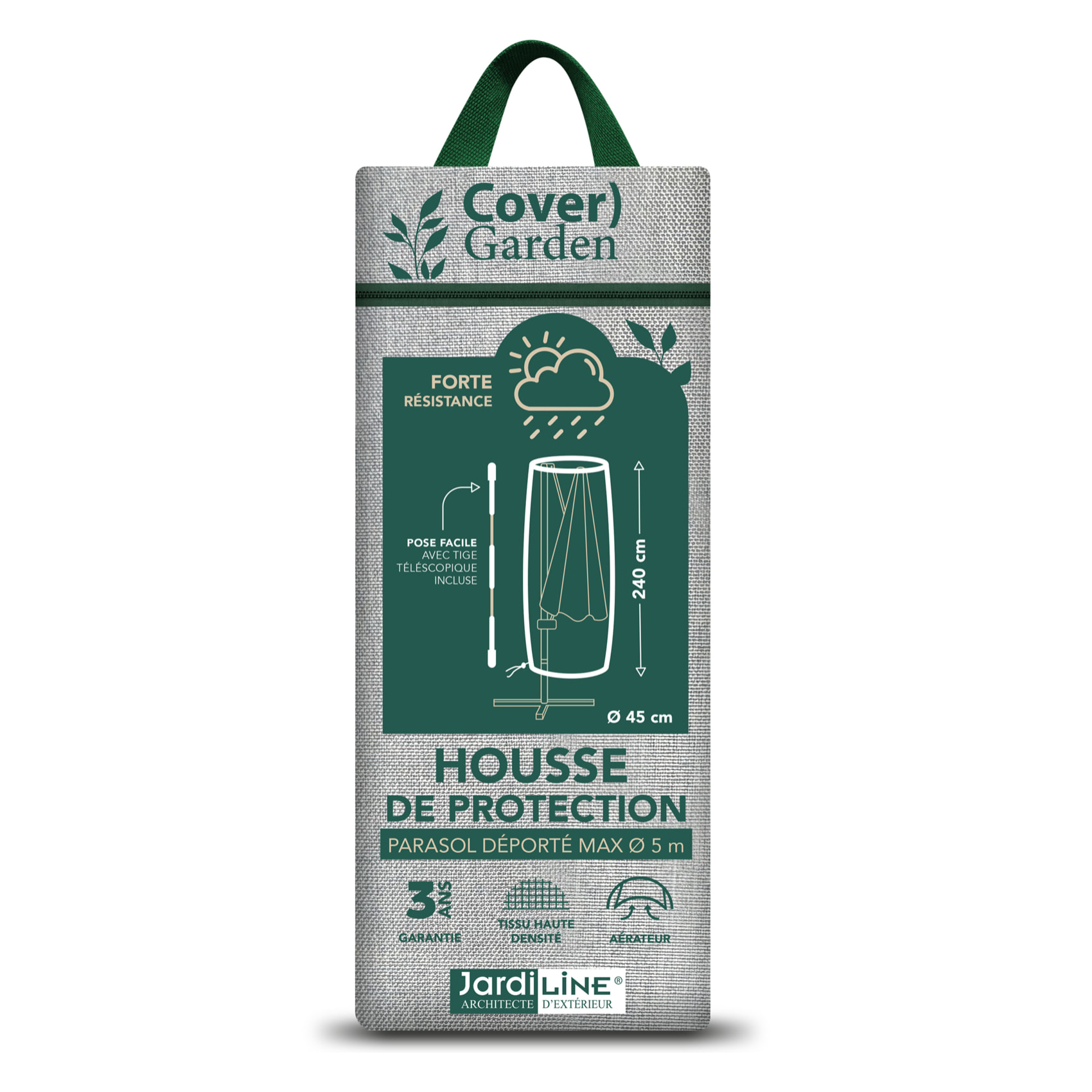 Housse de protection parasol déporté - Gris