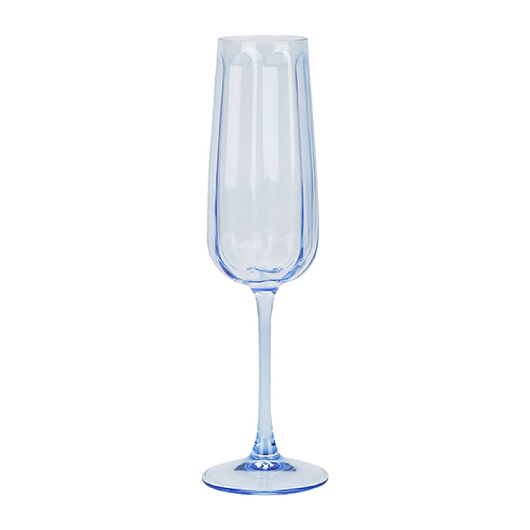 Lot de 4 flûtes en verre 24cl bleues RIVIERA
