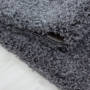 Tapis poils longs shaggy tissé motif uni ROCA