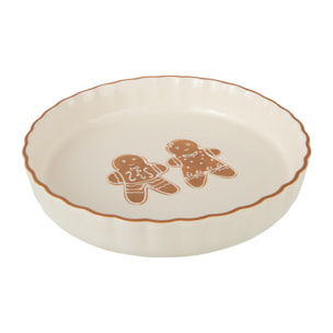 J-Line plateau à gâteau Cookie Dolomie - céramique - brun/blanc