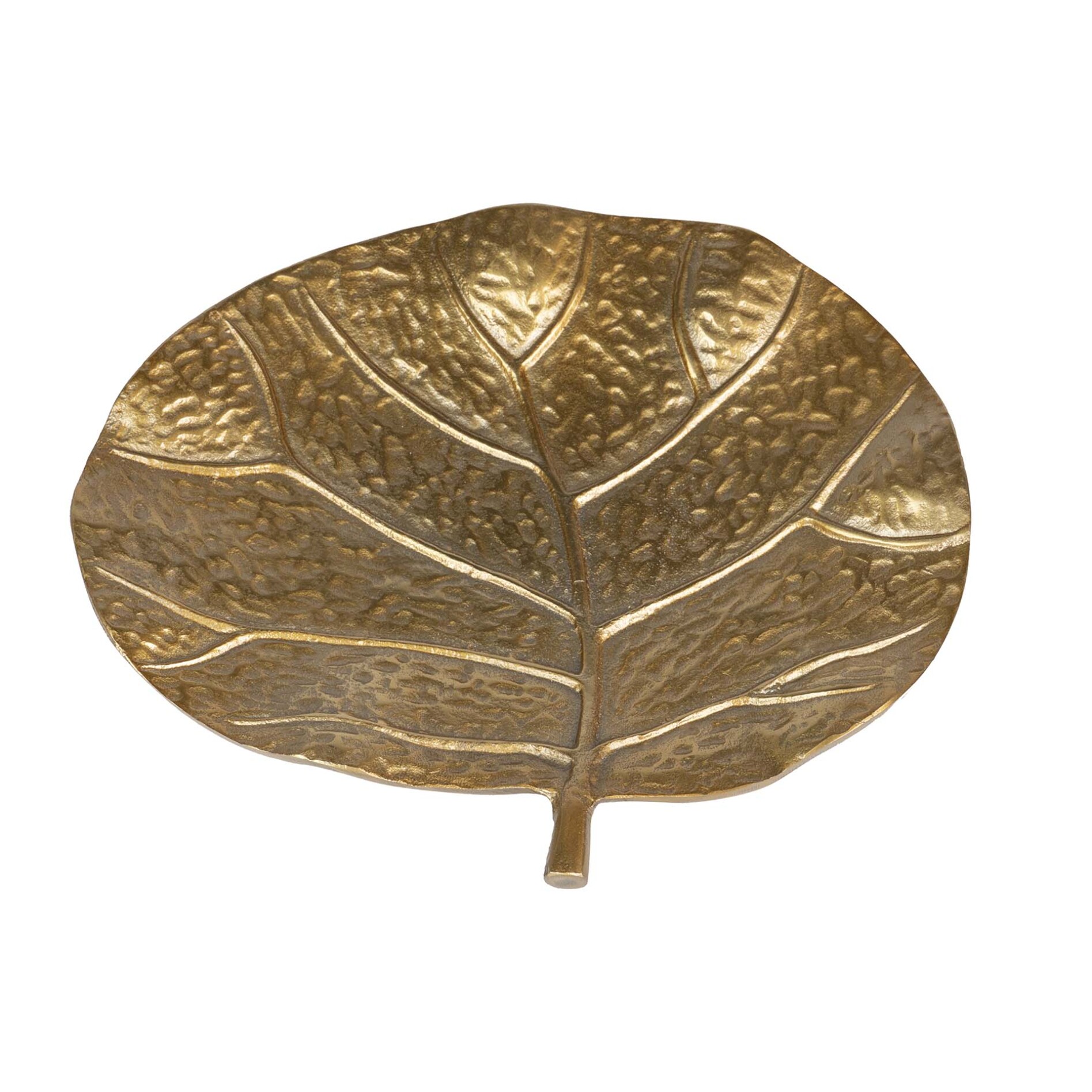 Centro Hoja Rough Gold 26x31x3 Cm