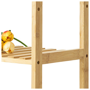 Scaffale in bamboo naturale 5 ripiani 60x26x130 cm