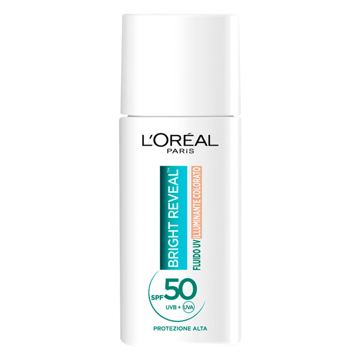 Illuminante Viso Chiaro Bright Reveal Fluido UV Colorato SPF 50 per Ridurre le Macchie e Uniformare l'Incarnato 50ml