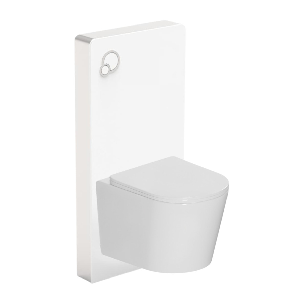Glass pack WC bâti-support avec plaque de commande + WC suspendu Ceramia sans bride avec abattant SoftClose (STGLWCE14WT01-FR)