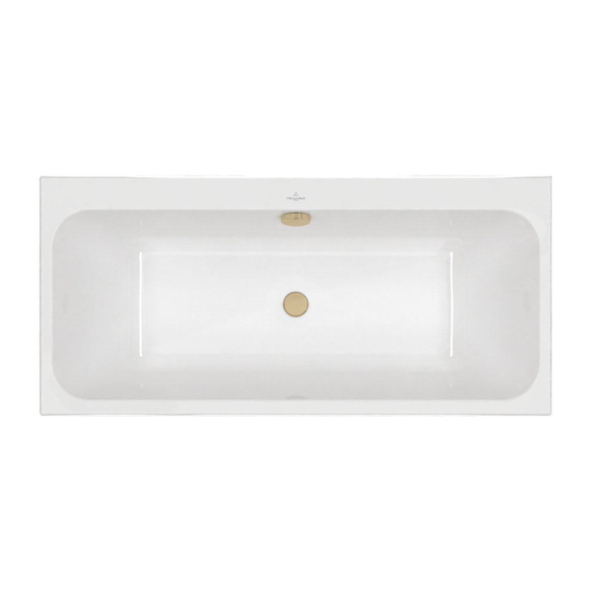 Baignoire droite 150 x 70 VILLEROY & BOCH Architectura + Vidage de baignoire WIRQUIN doré