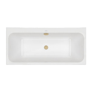 Baignoire droite 150 x 70 VILLEROY & BOCH Architectura + Vidage de baignoire WIRQUIN doré