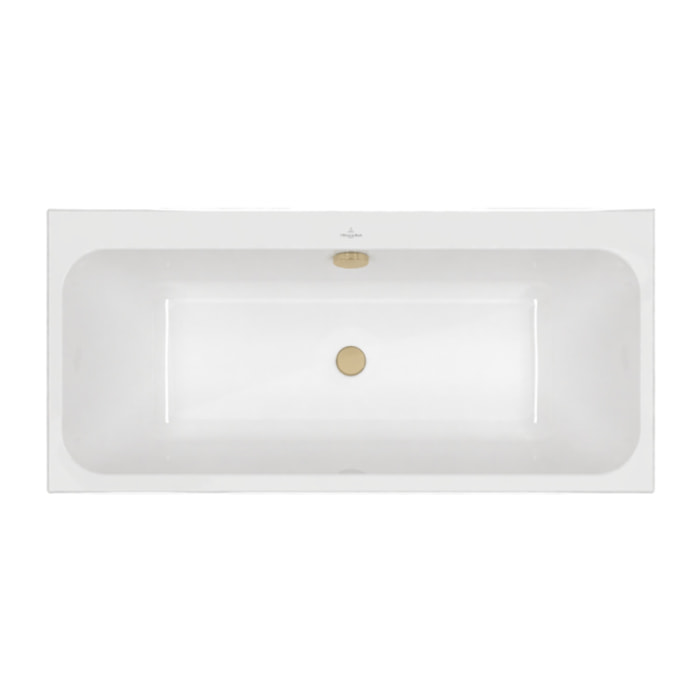 Baignoire droite 150 x 70 VILLEROY & BOCH Architectura + Vidage de baignoire WIRQUIN doré
