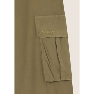 Pantaloni cargo baggy fit in popeline con quattro tasconi