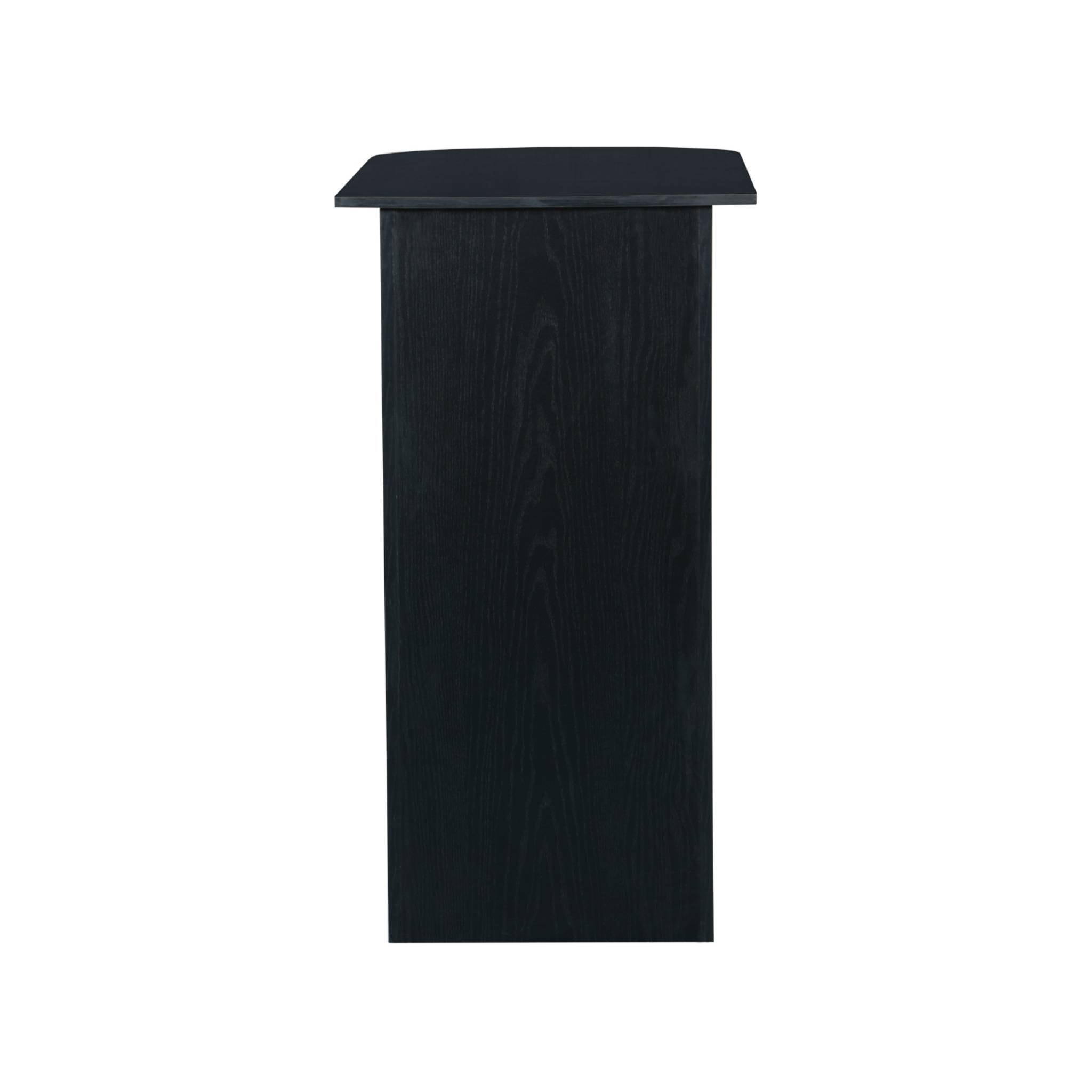 Table bar, table haute de cuisine décor bois avec rangements WALLIS