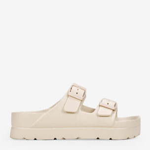 Sandalias de plataforma beige  en goma