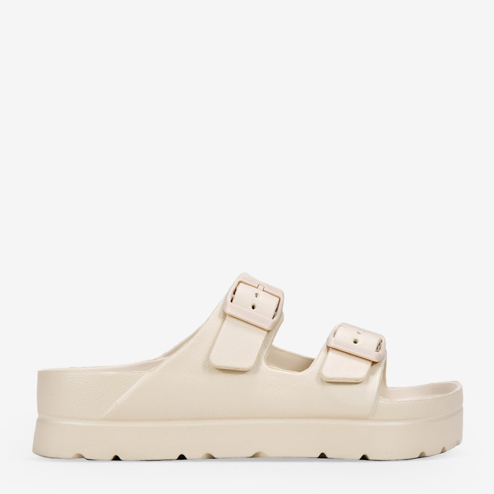 Sandalias de plataforma beige  en goma