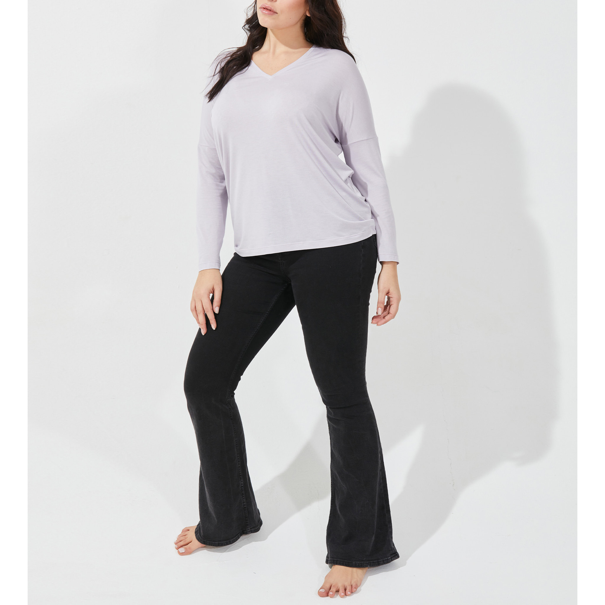 Maglia manica lunga in viscosa sostenibile vestibilità over