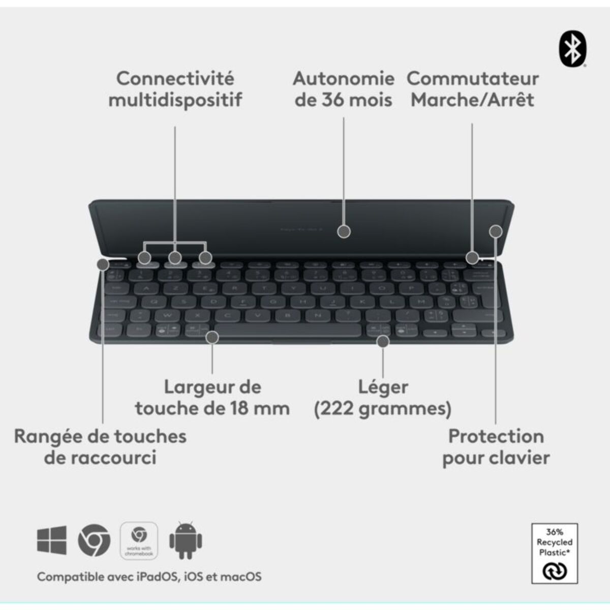 Etui LOGITECH Keys-To-Go 2 universel Graphite