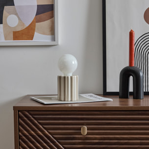 Lampe Ceramique Taupe A Piles