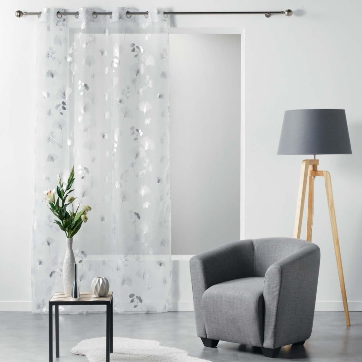 Voilage Ginko argent - Argent