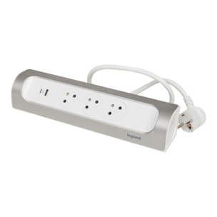 Multiprise LEGRAND FB 3X2P+T CORNER ANGLE USB A+C 1M BLANC