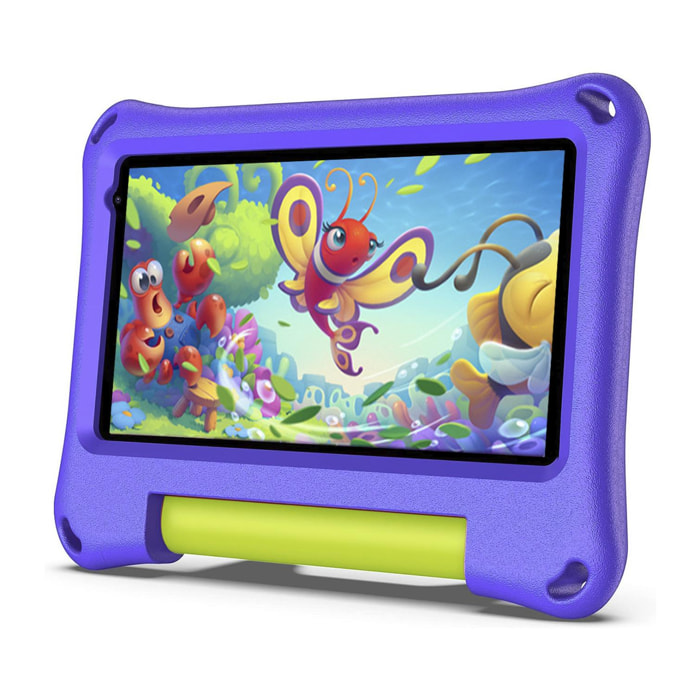 DAM Tablet Infantil K718 3G WiFi. SO Android 5.0. Pantalla 7'' 1024x600px. MTK 6582 1GB RAM + 16GB. Doble cámara. 21x3x16,5 Cm. Color: Morado