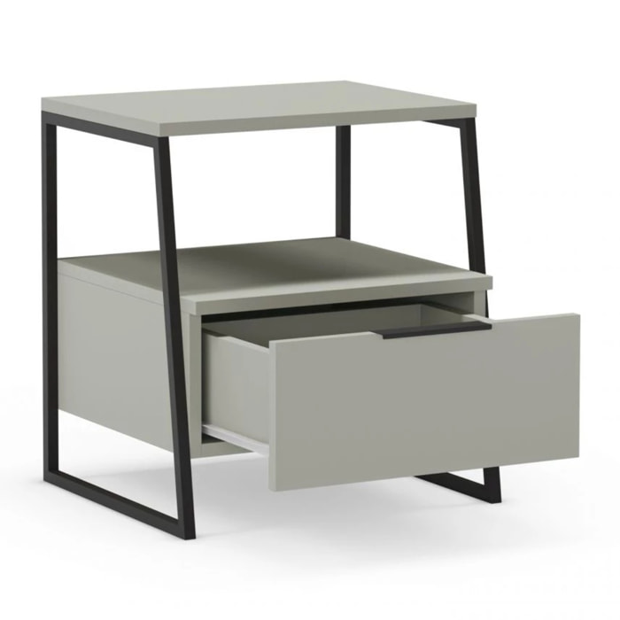 Mesita de noche Oksa Verde - Negro