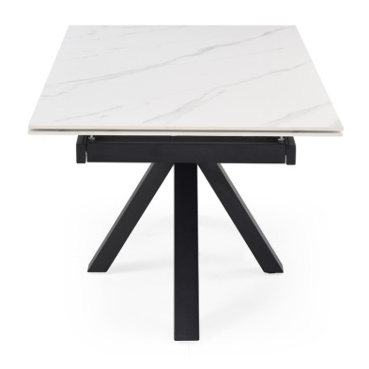 Table extensible céramique blanc marbré 180/260cm - 8 piètements - UNIK