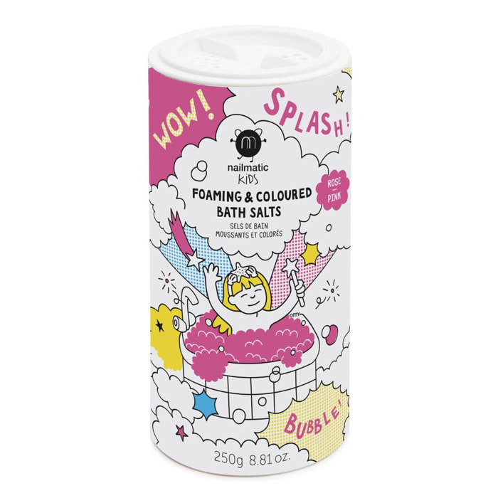 Foaming And Colored Bath Salts - Sels de Bain Moussants et Colorés - Rose 250 g