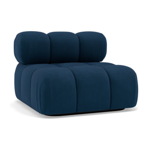 Ruby - module d'assise sans accoudoirs en velours texturé - Bleu