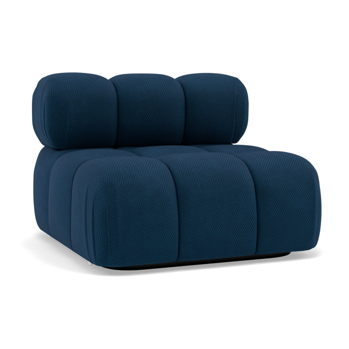 Ruby - module d'assise sans accoudoirs en velours texturé - Bleu