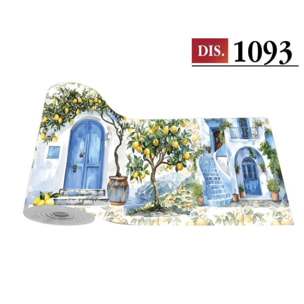 CASSESE HOME Passatoia/Tappeto Bordato in Poliestere con Retro Antiscivolo in PVC Made in Italy_Dec.1093