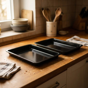 Lot de 2 plats de cuisson pizza au four 42 x 29 cm Dr. Oetker Back-Idee Kreativ