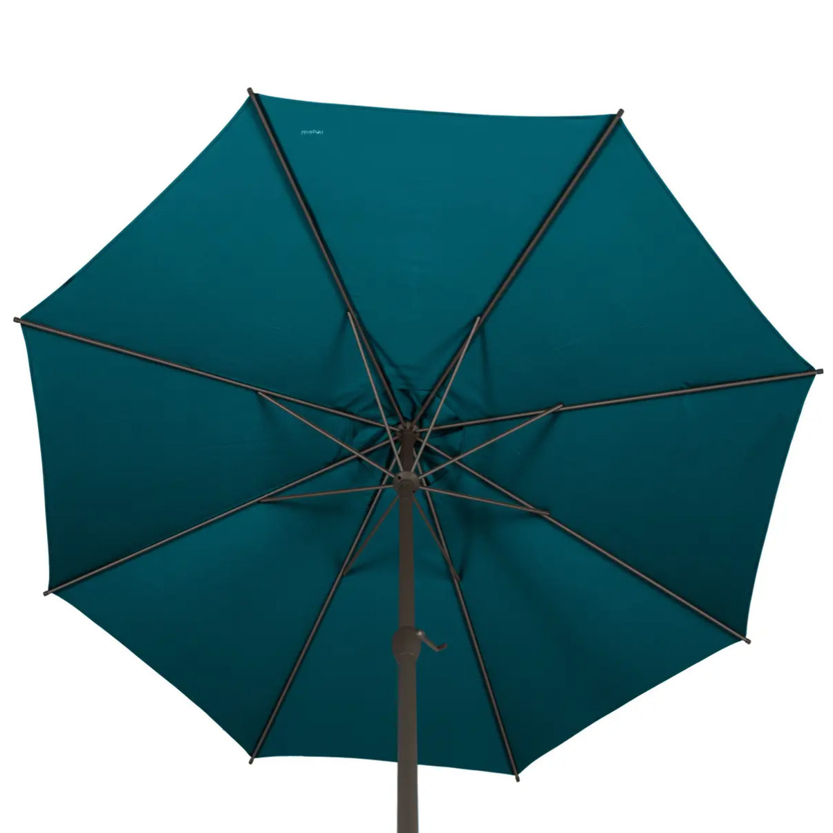 Parasol droit rond "Loompa" bleu canard 3m en aluminium