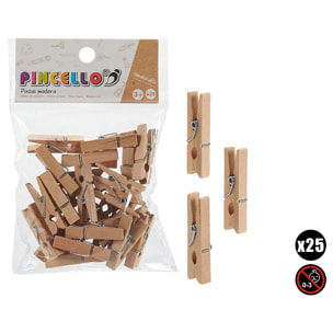 Set de 25 pinzas para manualidades.