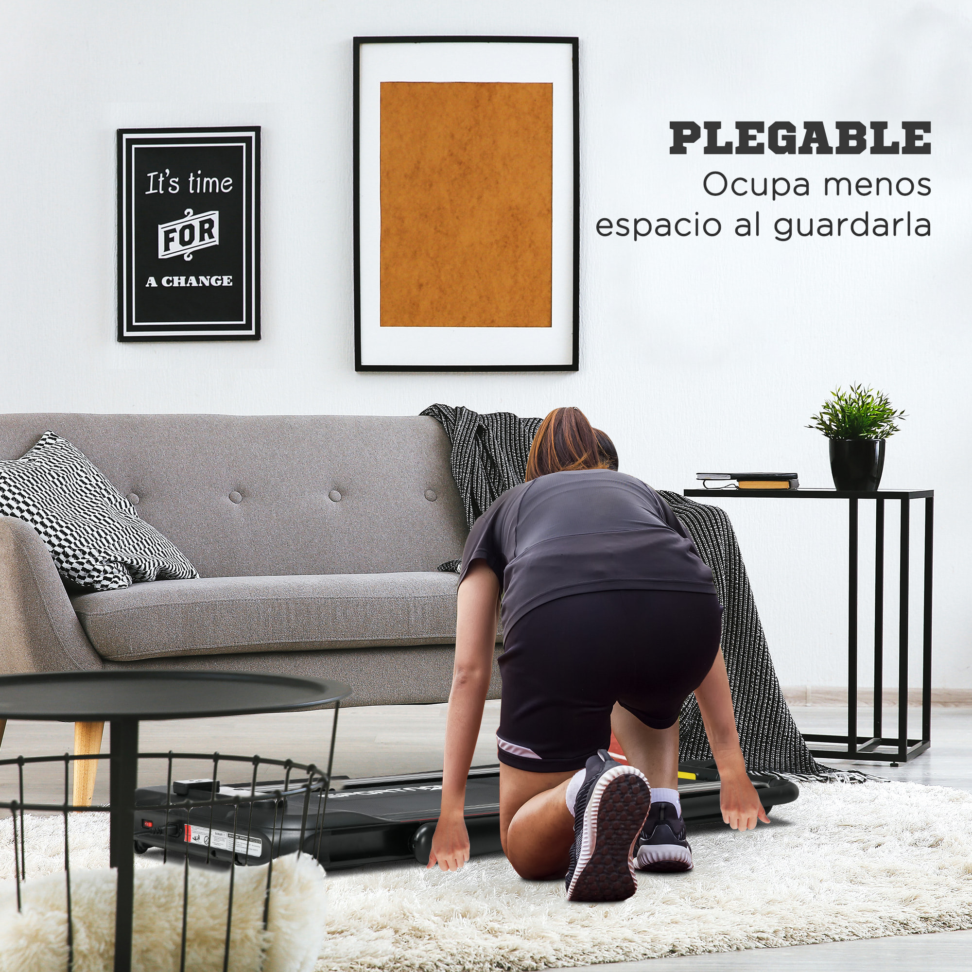 2 en 1 Cinta de Correr Plegable Cinta de Andar Velocidad 12 km/h Superficie de Carrera 36x105 cm Control Remoto Pantalla LED y Ruedas para Fitness en Casa 135x65x106 cm Negro