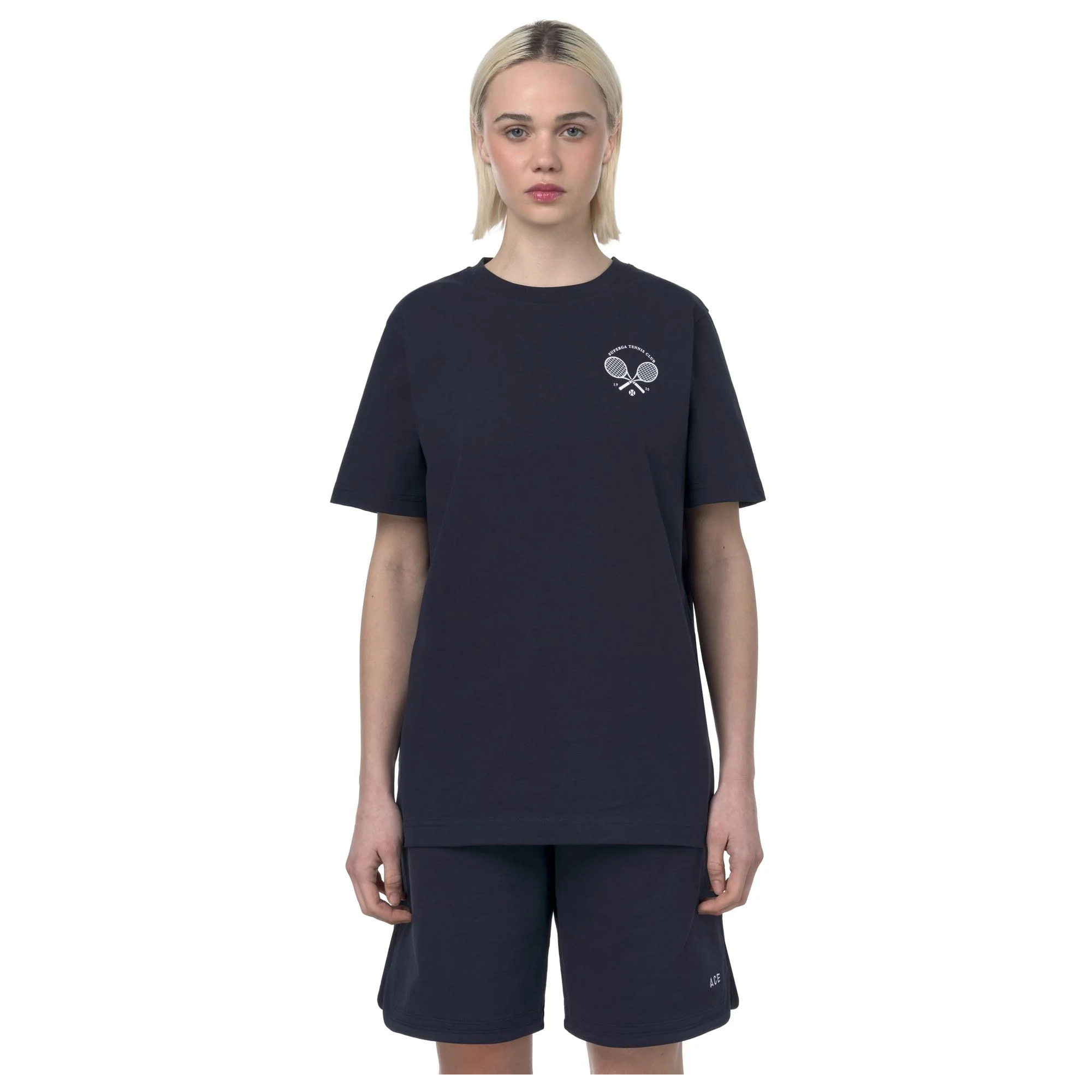 T-Shirts & Top Superga Uomo Donna Blu Tennis Club T-Shirt