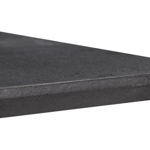 Tavolo da pranzo quadrato top effetto marmo grigio scuro 70x70x74 cm - Ester