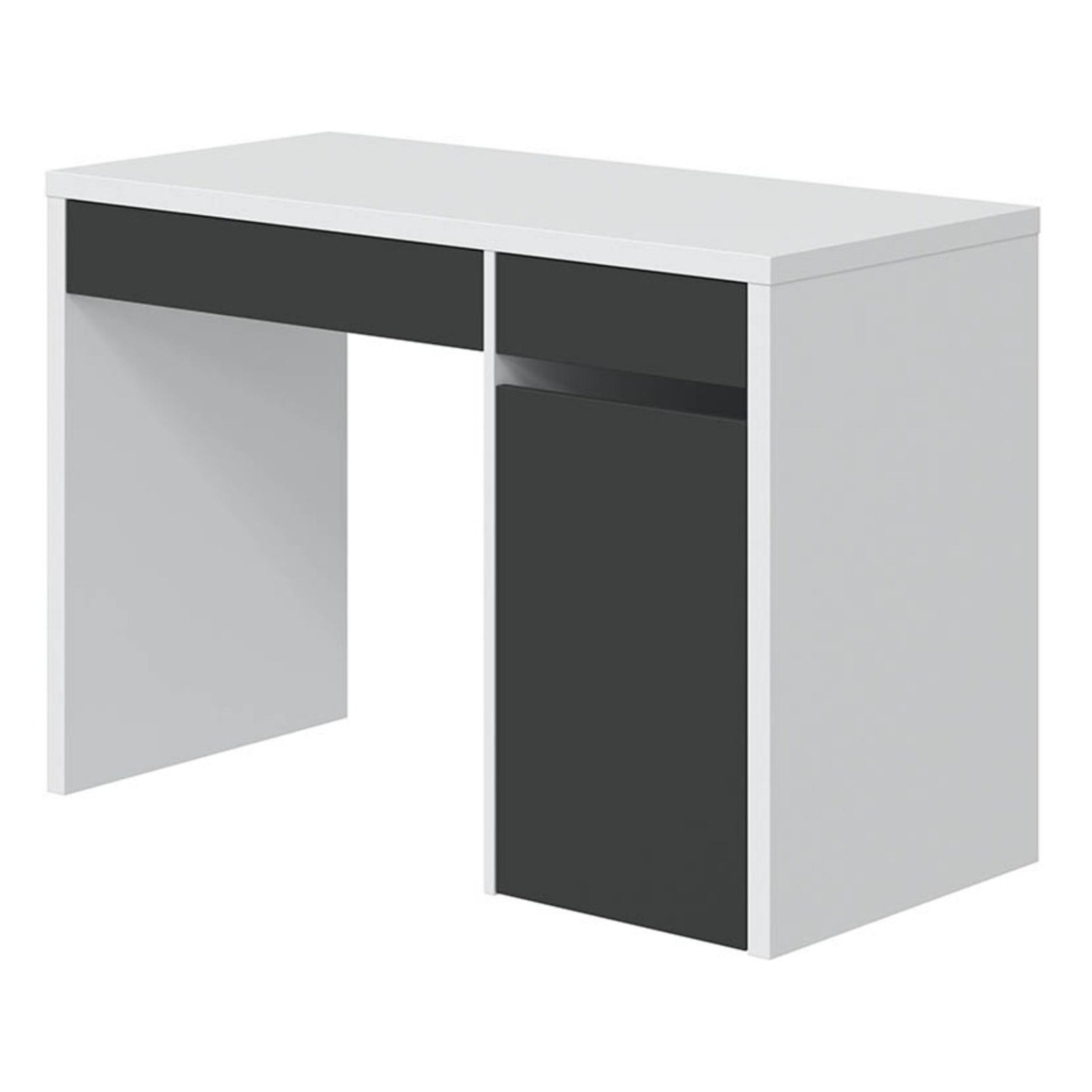 Mesa De Escritorio Reversible Mia 75x108x50 Cm Antracita Blanco Artik
