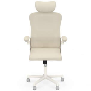 Fauteuil de bureau à roulettes James beige