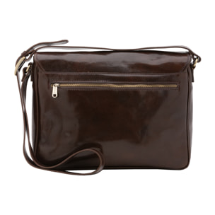 Borsa a tracolla  da uomo In Vera pelle Made in Italy 28x35x9 cm