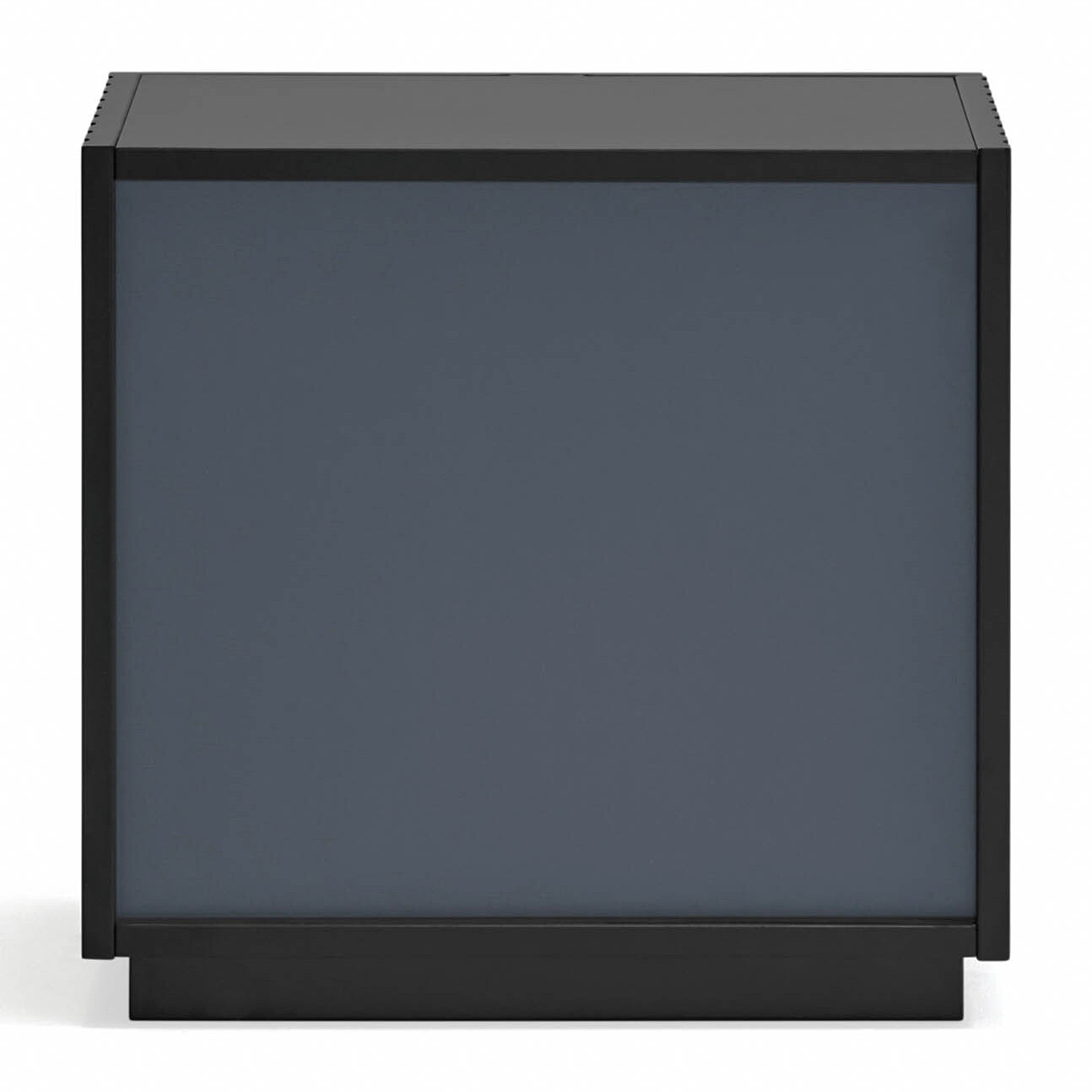 Mesita de noche Doric 1 cajón negro e interior gris antracita