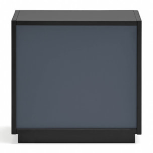 Mesita de noche Doric 1 cajón negro e interior gris antracita