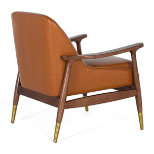 Sillón de Tapizado Pu 75 Cm Estilo Vintage Moderno