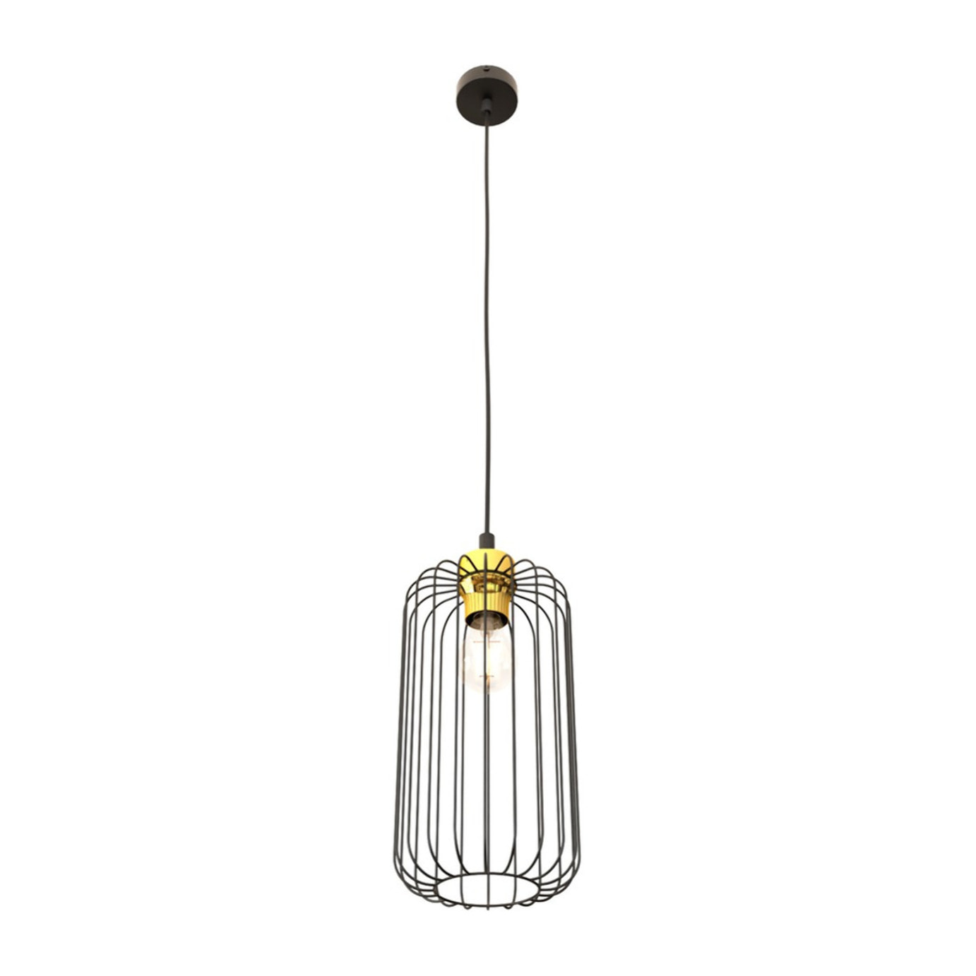Lampada a sospensione VANDER in acciaio nero e oro