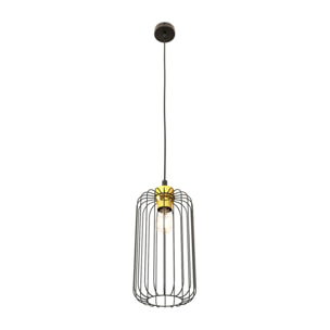 Lampada a sospensione VANDER in acciaio nero e oro