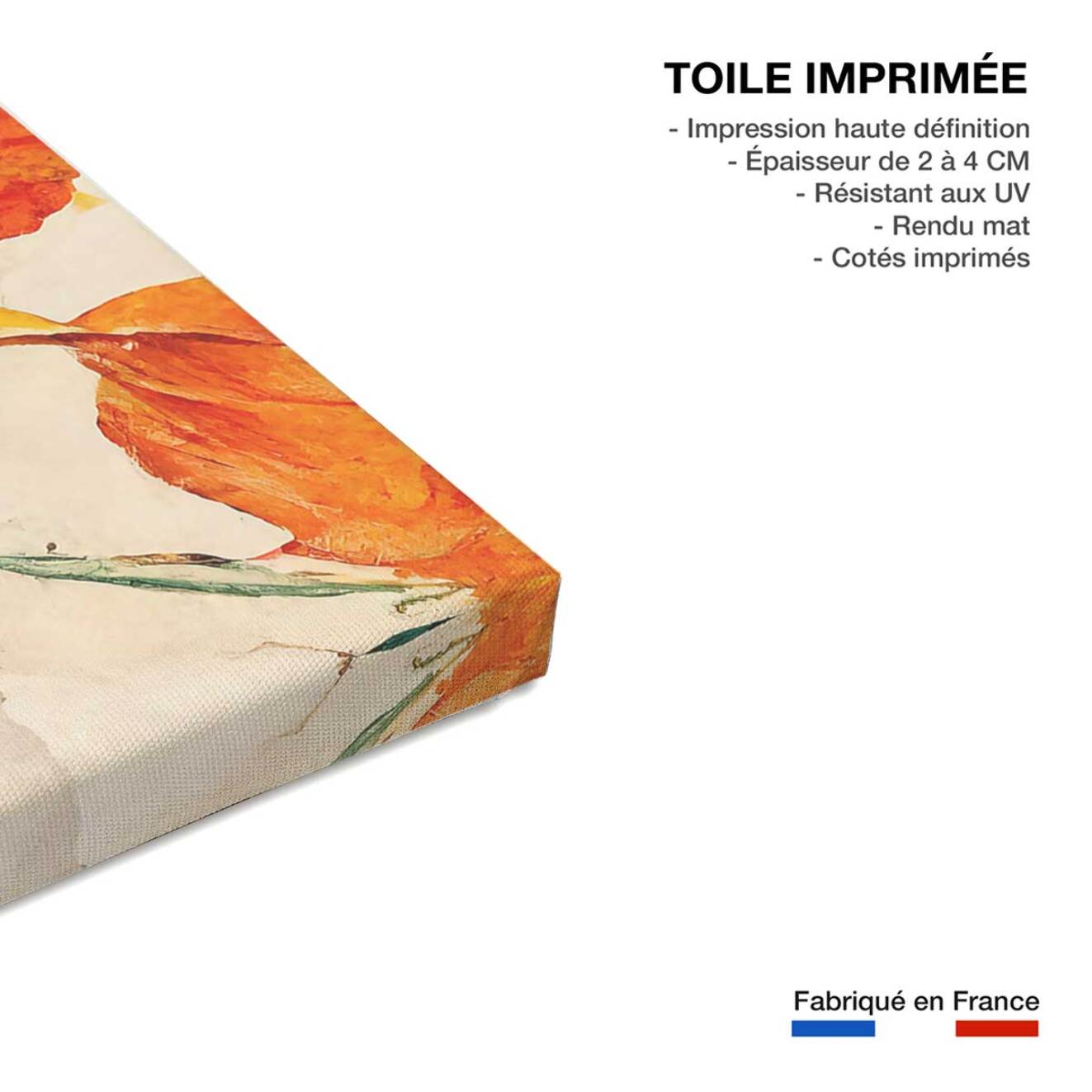 Tableaux fleurs coquelicot et aquarelle  Toile imprimée