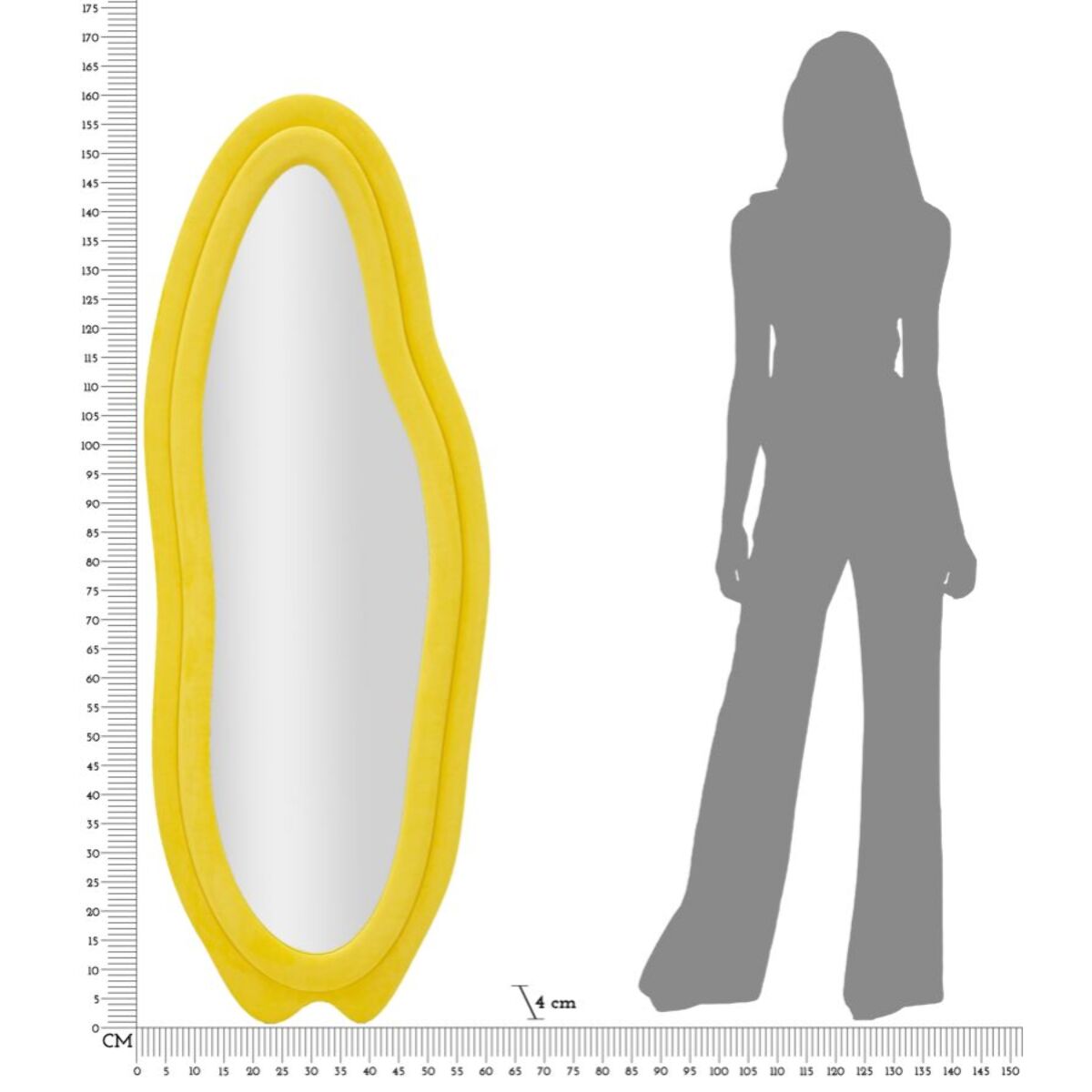 SPECCHIO DA MURO CHANELE GIALLO CM 60X4X160