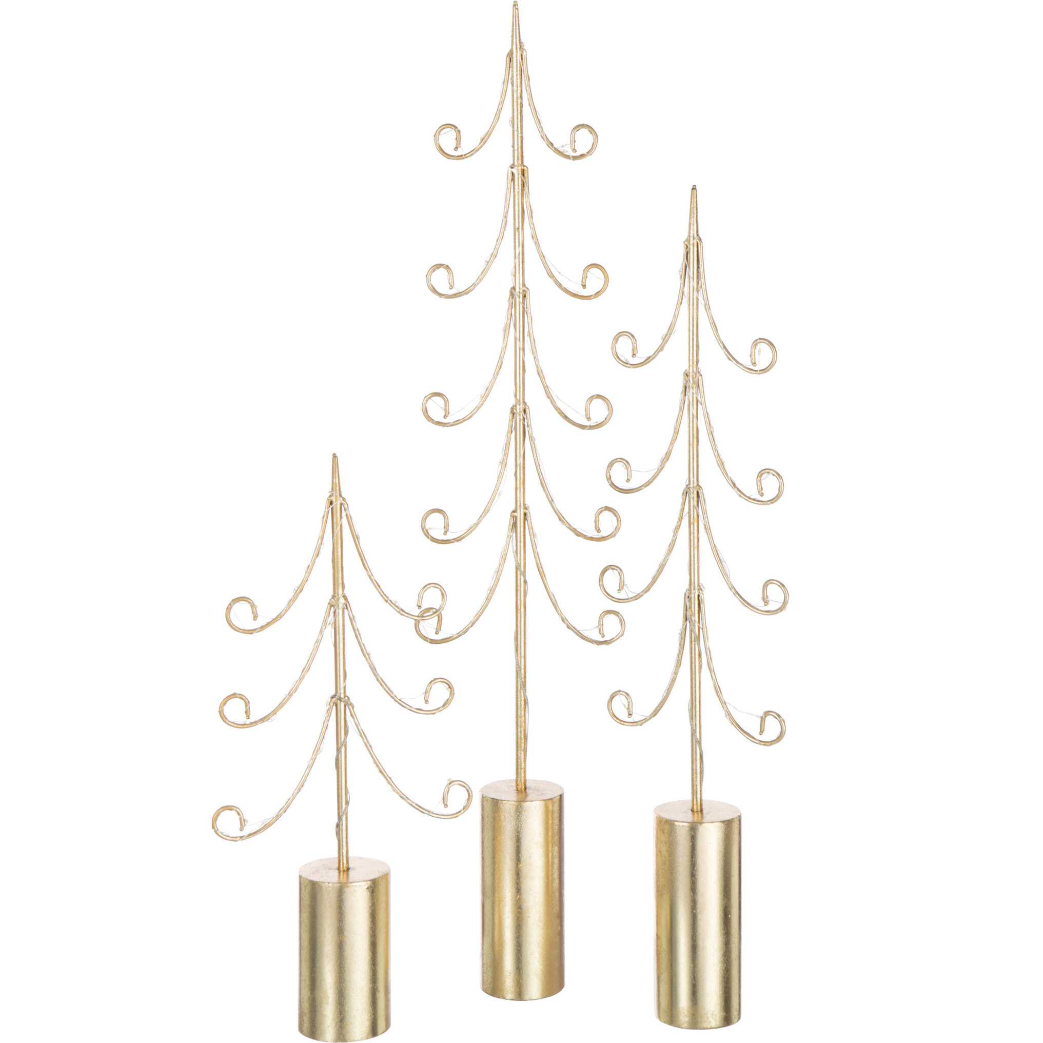 J-Line décoration Arbre Base Cylindre - fer - or - large - 2 pcs - LED