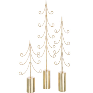J-Line décoration Arbre Base Cylindre - fer - or - large - 2 pcs - LED