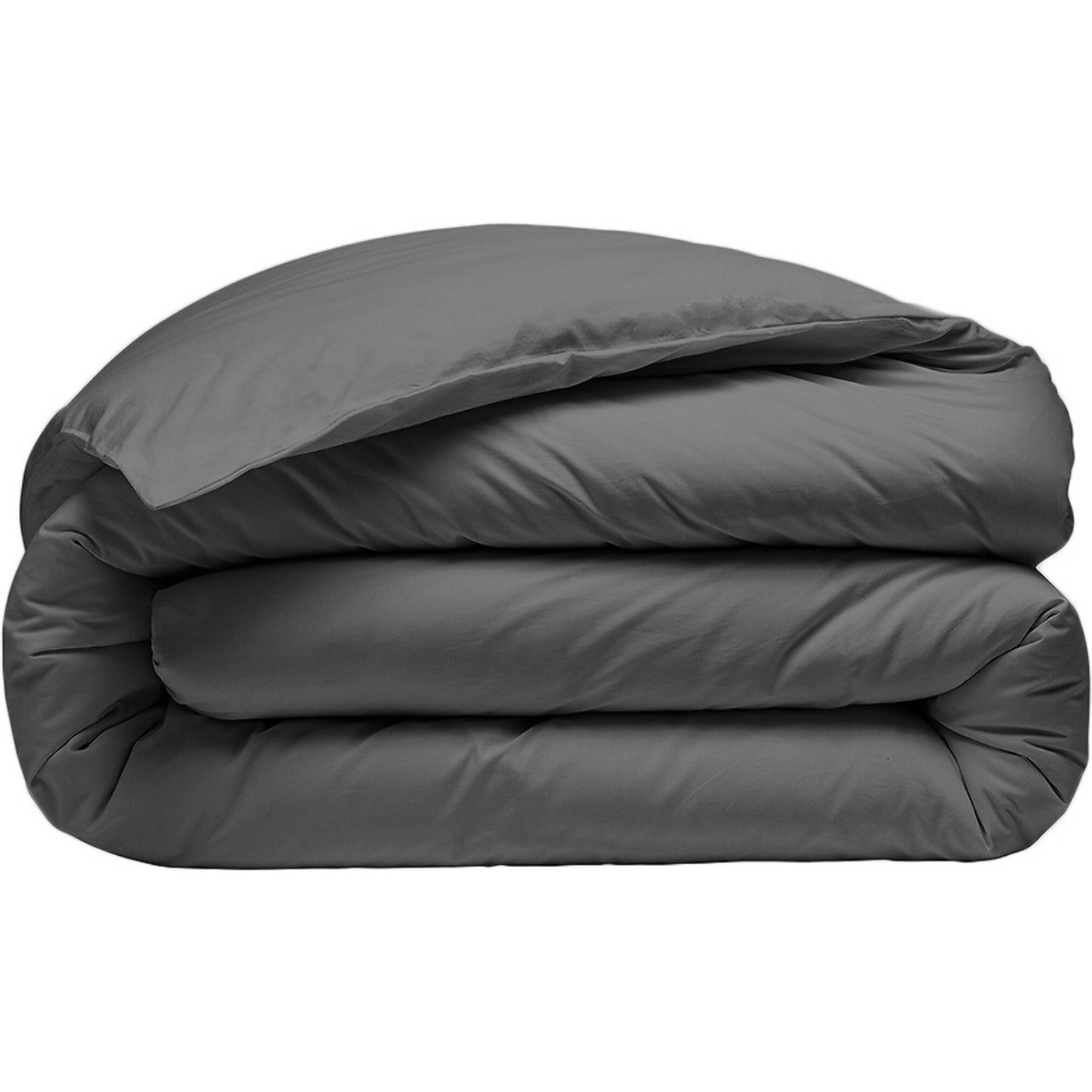 Housse de couette percale de coton gris anthracite