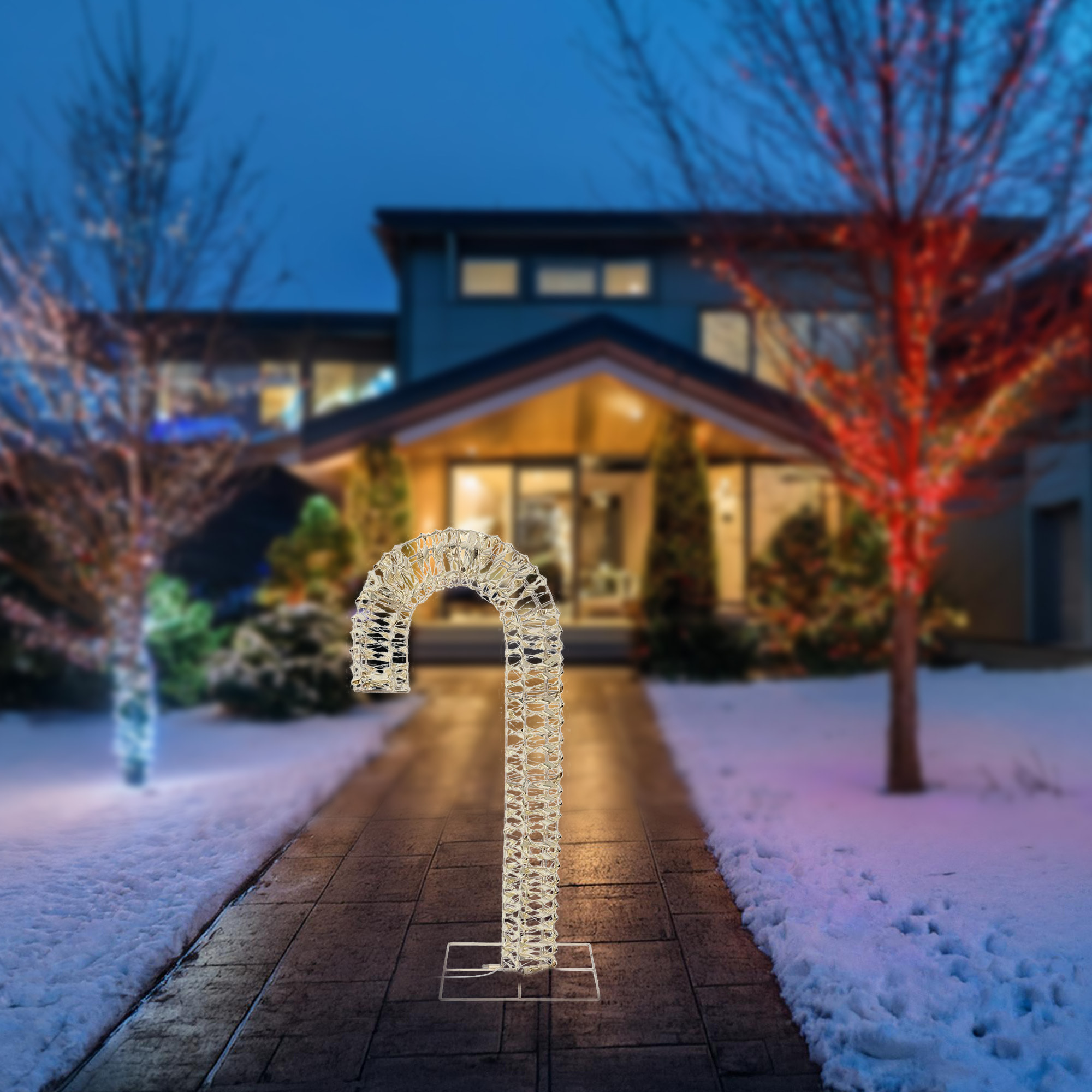 bastón de caramelo luminoso con 400 micro led 34x10x75cm