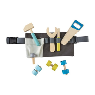 WOODEN TOOL BELT PLAYSET - JUEGO DE BRICOLAJE