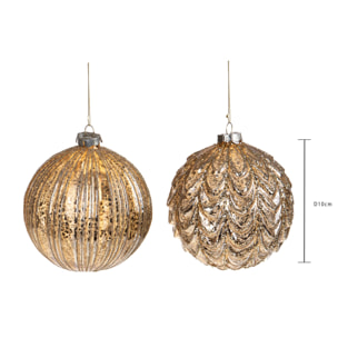 Sfera con decoro riga/onda - Pezzi 12 - ORO - Bianchi Dino SpA