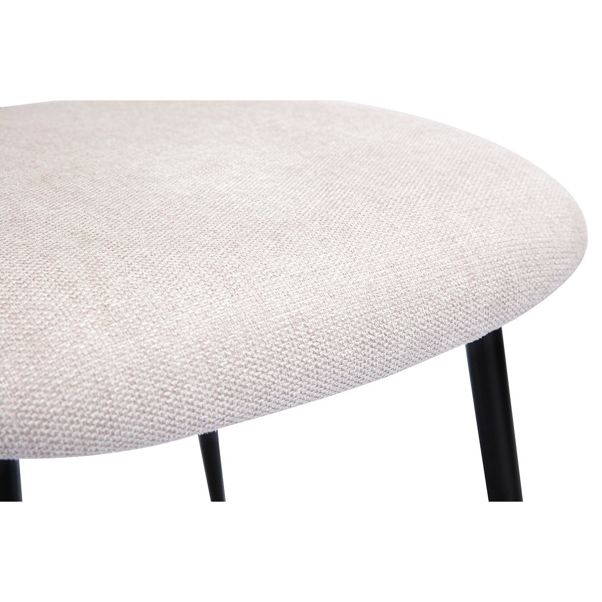 Chaises en tissu effet velours texturé beige et métal noir (lot de 2) ATRIUM